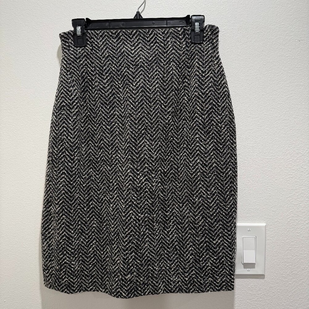 Vintage Celine Chevron Pencil Skirt (Size 44)